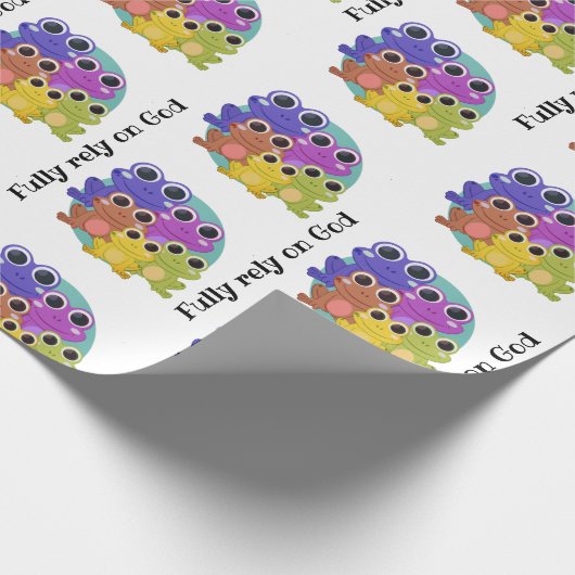 Kleurrijke kikker cadeaupapier (Hoek)