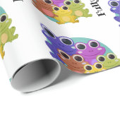 Kleurrijke kikker cadeaupapier (Rol Hoek)