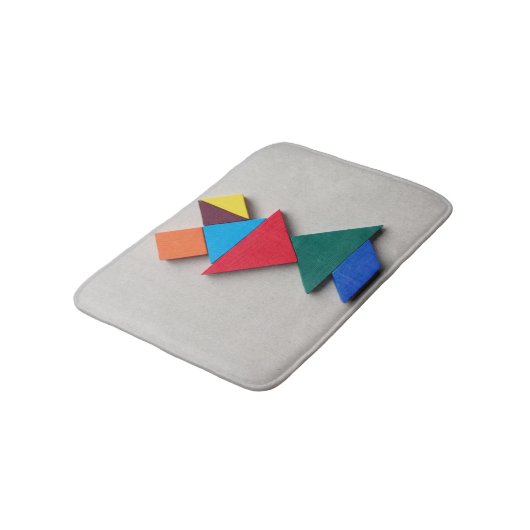 Kleurrijke kikker Tangram Badmat (Gekanteld)