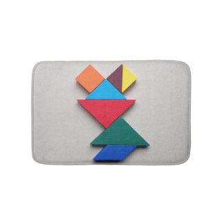 Kleurrijke kikker Tangram Badmat