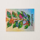 Kleurrijke kikkerboom van de Waterverf van het Lev Legpuzzel (Horizontaal)