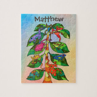 Kleurrijke kikkerboom van de Waterverf van het Lev Legpuzzel