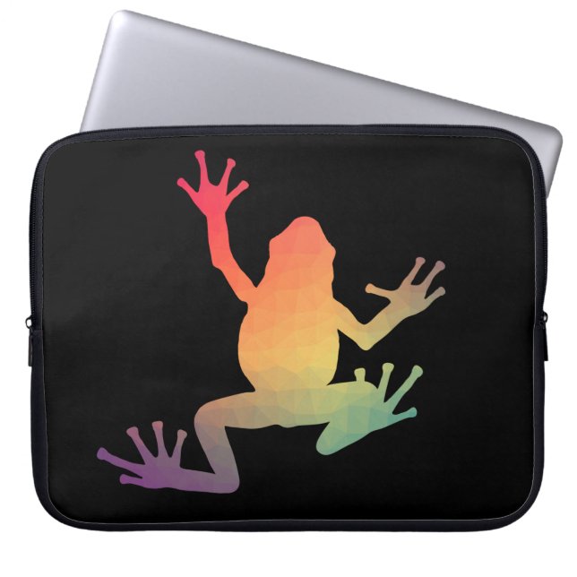 Kleurrijke kikkervisjes laptop sleeve (Voorkant)