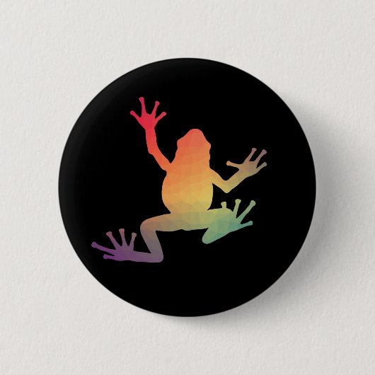 Kleurrijke kikkervisjes ronde button 5,7 cm (Voorkant)