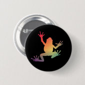 Kleurrijke kikkervisjes ronde button 5,7 cm (Voorkant /achterkant)