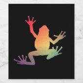 Kleurrijke kikkervisjes wijn etiket (Enkel label)