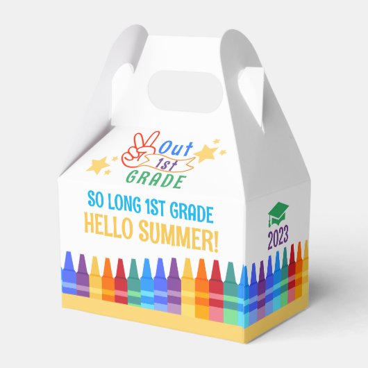 Kleurrijke Kinder Afstuderen Favor Box Bedankdoosjes (Achterkant)