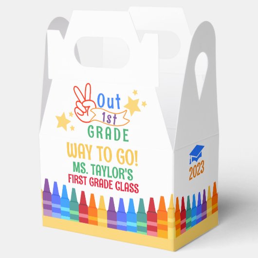 Kleurrijke Kinder Afstuderen Favor Box Bedankdoosjes (Geopend)