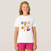 Kleurrijke Kinder Bloemen T-shirt Fun Spring Outfi (Voorkant volledig)