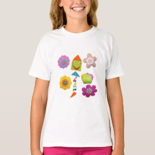 Kleurrijke Kinder Bloemen T-shirt Fun Spring Outfi