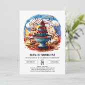 Kleurrijke Kinder Chocolade Verjaardag Kaart (Staand voorkant)