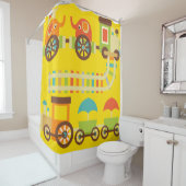 kleurrijke Kinder circustreinen met olifanten Douchegordijn (In situ)