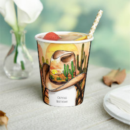 Kleurrijke Kinder Cowboy Verjaardag Papieren Bekers