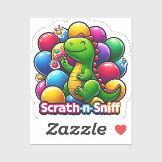 Kleurrijke Kinder 'Fun Balloon Dino Sticker (Vel)