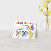 Kleurrijke Kinder haai | Fijne verjaardag Kaart (Gele Bloem)