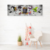 Kleurrijke Kinder Halloween Trick or treat Banner (Insitu)