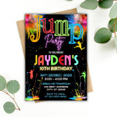Kleurrijke Kinder Jump Party verjaardagsuitnodigin Kaart