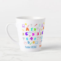 Kleurrijke Kinder letters, cijfers en schoolspulle