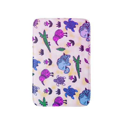 Kleurrijke Kinder printruimte Badmat (Voorkant Verticaal)