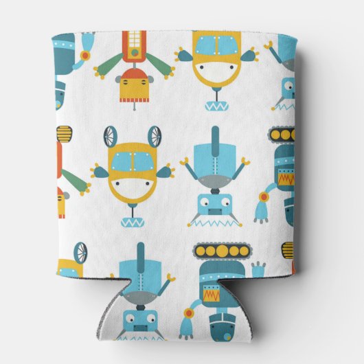 Kleurrijke Kinder robot Blikjeskoeler (Achterkant)