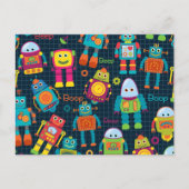 Kleurrijke Kinder robot Briefkaart (Voorkant)