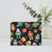 Kleurrijke Kinder robot Briefkaart (Staand voorkant)