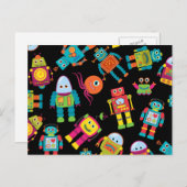 Kleurrijke Kinder robot Briefkaart (Voorkant / Achterkant)