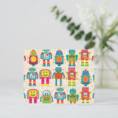 Kleurrijke Kinder robot Briefkaart (Staand voorkant)