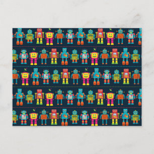 Kleurrijke Kinder Robot Briefkaart