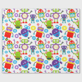 Kleurrijke Kinder robot Cadeaupapier (Vlak)