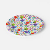 Kleurrijke Kinder robot Papieren Bordje (Gekanteld)