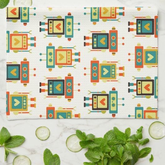 Kleurrijke Kinder robot Theedoek (Gevouwen)