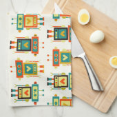 Kleurrijke Kinder robot Theedoek (Quarter Fold)