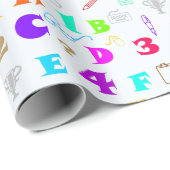 Kleurrijke Kinder schoolbenodigdheden, letter- en  Cadeaupapier (Rol Hoek)