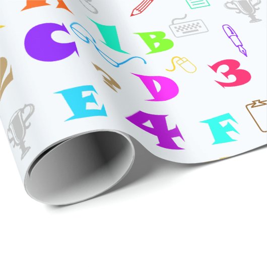 Kleurrijke Kinder schoolbenodigdheden, letter- en  Cadeaupapier (Rol Hoek)