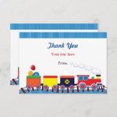 Kleurrijke Kinder trein verjaardagsfeest dank u Bedankkaart (Voorkant / Achterkant)