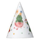 Kleurrijke Kinderachtige Dinosaurussen Kind Verjaa Feesthoedjes (Voorkant)