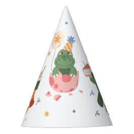 Kleurrijke Kinderachtige Dinosaurussen Kind Verjaa Feesthoedjes