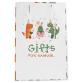 Kleurrijke Kinderachtige Dinosaurussen Kinderen Ve Medium Cadeauzakje (Voorkant)