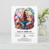 Kleurrijke Kinderchocolade Verjaardag Kaart (Staand voorkant)