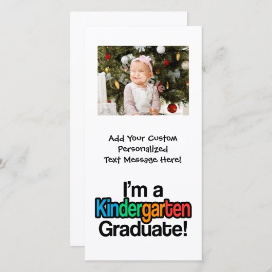 Kleurrijke Kinderen Afstuderen Kleuterschool Afges Aankondiging (Voorkant / Achterkant)