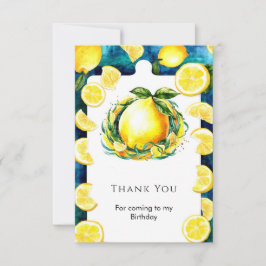 Kleurrijke Kinderen Citroen Verjaardag Bedankkaart