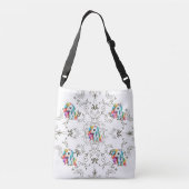 Kleurrijke Kinderen Eenhoorn Floral Graphics Crossbody Tas (Achterkant)