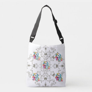 Kleurrijke Kinderen Eenhoorn Floral Graphics Crossbody Tas