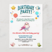 Kleurrijke Kinderen Gevederde Vrienden Verjaardags Briefkaart (Voorkant)