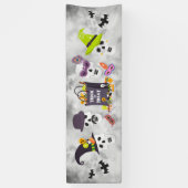 Kleurrijke Kinderen Halloween Zoete Of Sinterklaas Spandoek (Verticaal)