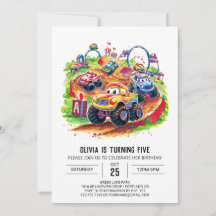 Kleurrijke Kinderen Monster Truck Birthday