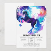 Kleurrijke Kinderen Pony Verjaardag Kaart (Voorkant / Achterkant)