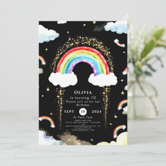 Kleurrijke Kinderen regenboog verjaardag Kaart (Staand voorkant)