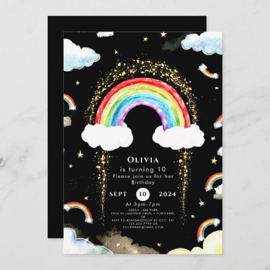 Kleurrijke Kinderen regenboog verjaardag Kaart (Voorkant / Achterkant)